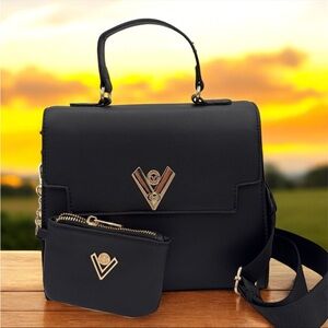 Valentino Orlandi Black Satchel Bag with Adjustable Strap Brand new with tags